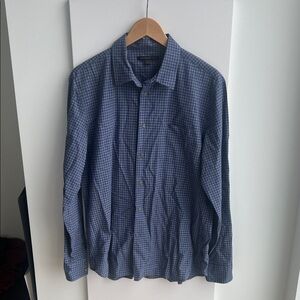 John Varvatos Navy Checkered Shirt
